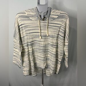 Lucky Blue and White Knit Hoodie Sweater size XL